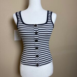 Abercrombie & Fitch Navy Stripped Top- Small